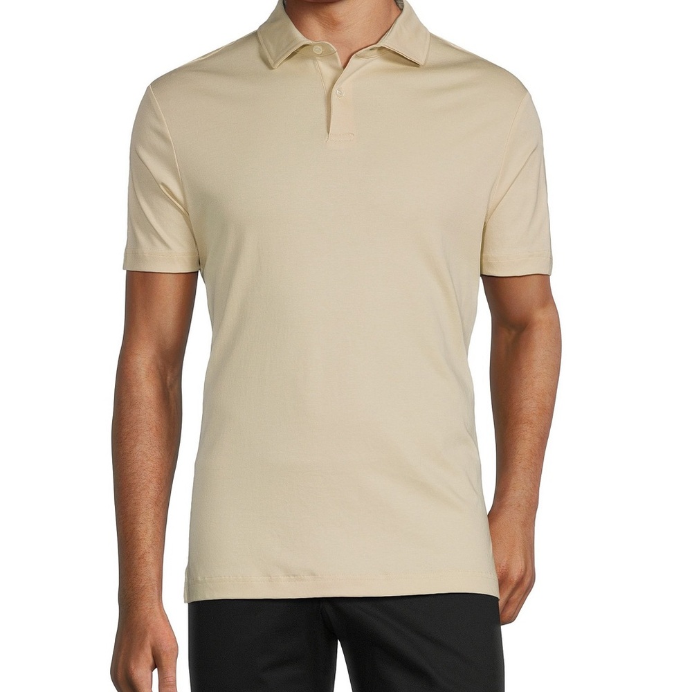 Murano‎ Liquid Luxury Slim Fit Solid Interlock Short Sleeve Golden Yellow